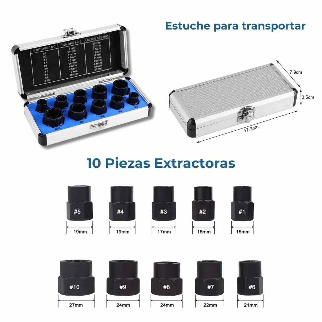 SET EXTRACTOR DE TUERCAS PRO 10Pcs