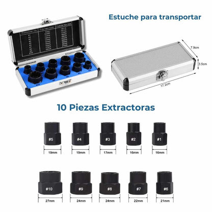 SET EXTRACTOR DE TUERCAS PRO 10Pcs