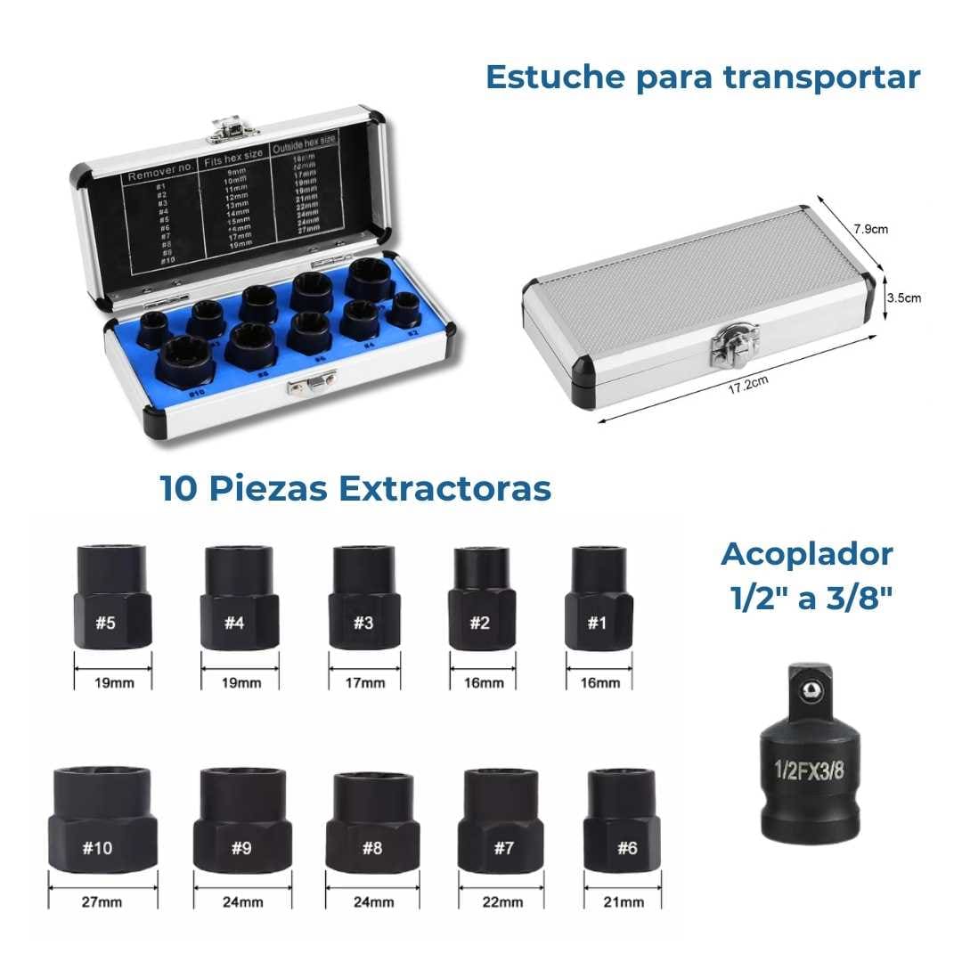 SET EXTRACTOR DE TUERCAS PRO 10Pcs