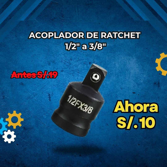 ACOPLADOR DE RATCHET PRO 1/2" a 3/8"